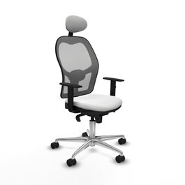 PIQUERAS Y CRESPO Silla de oficina Jorquera con mecanismo Sincro, Blanco y Gris