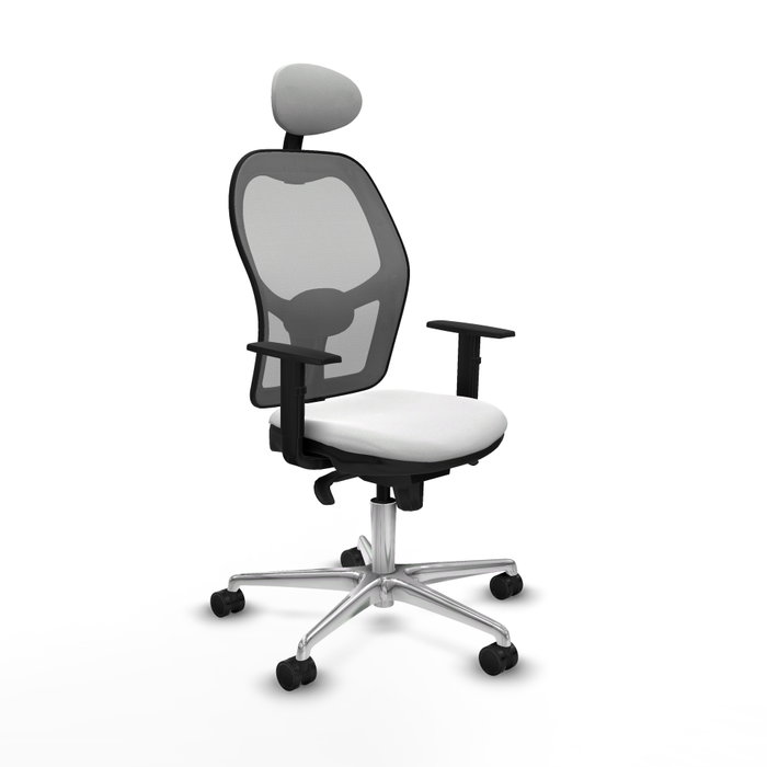 PIQUERAS Y CRESPO Silla de oficina Jorquera con mecanismo Sincro, Blanco y Gris PIQUERAS Y CRESPO Silla de oficina Jorquera con mecanismo Sincro, Blanco y Gris