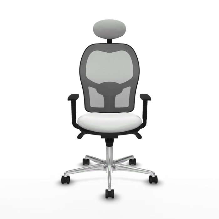 PIQUERAS Y CRESPO Silla de oficina Jorquera con mecanismo Sincro, Blanco y Gris PIQUERAS Y CRESPO Silla de oficina Jorquera con mecanismo Sincro, Blanco y Gris