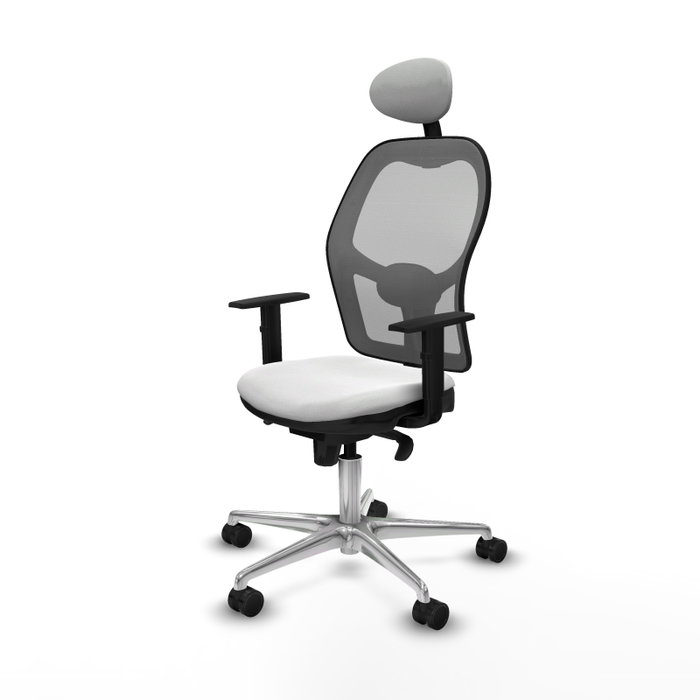 PIQUERAS Y CRESPO Silla de oficina Jorquera con mecanismo Sincro, Blanco y Gris PIQUERAS Y CRESPO Silla de oficina Jorquera con mecanismo Sincro, Blanco y Gris