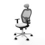 PIQUERAS Y CRESPO Silla de oficina Jorquera con mecanismo Sincro, Blanco y Gris