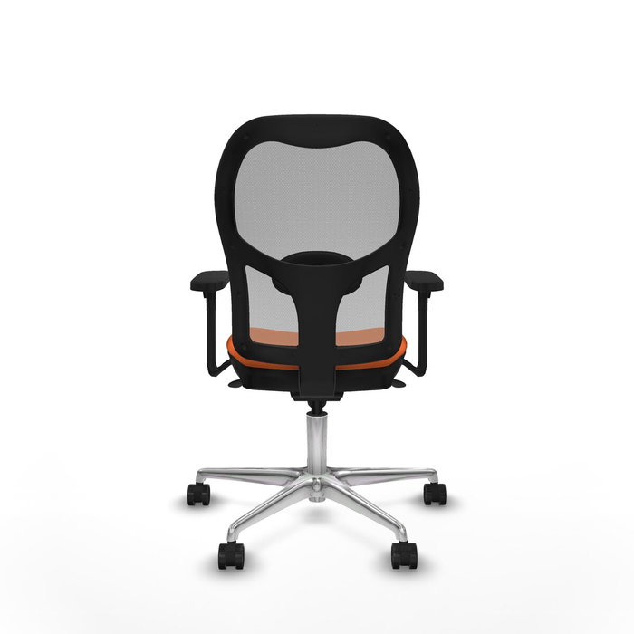 PIQUERAS Y CRESPO Silla de oficina Jorquera con mecanismo Sincro, tela Naranja y malla Gris