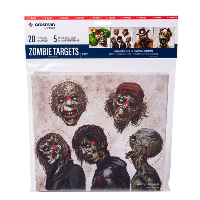 Crosman Dianas de papel temática zombis, 20 uds