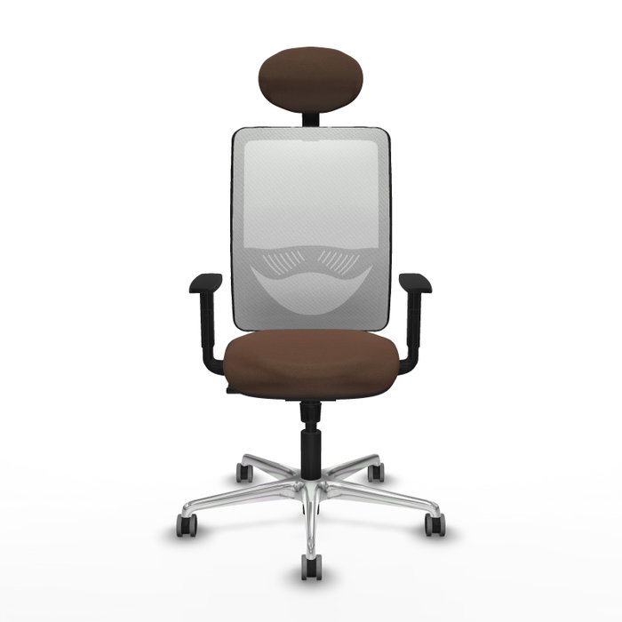 PIQUERAS Y CRESPO Silla de oficina Zulema con mecanismo Sincro, Tela Marrón oscuro y Malla Blanco PIQUERAS Y CRESPO Silla de oficina Zulema con mecanismo Sincro, Tela Marrón oscuro y Malla Blanco