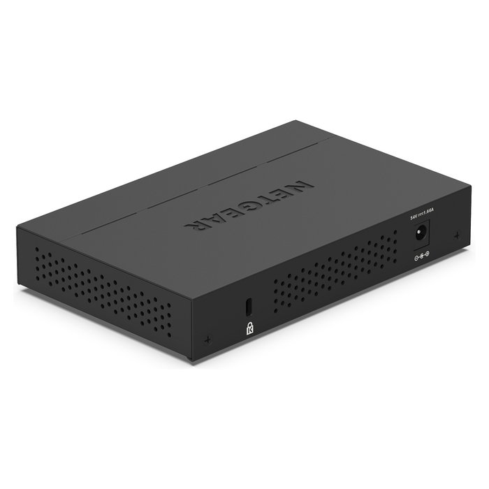 NETGEAR GS305PP Switch de 5 Puertos Gigabit No Administrado con PoE+ 83W, 4 Puertos PoE+ de 30W, Montaje en Escritorio o Pared, Negro