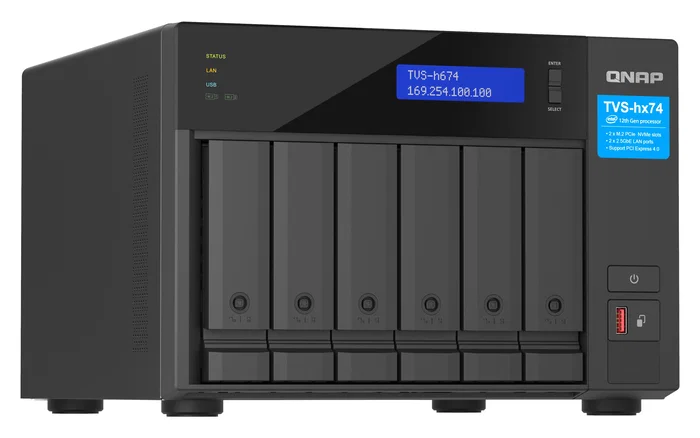 Qnap TVS-H674 NAS Torre Intel Core i5-12400 32GB 6 Bahías Negro