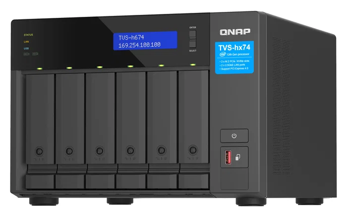 Qnap TVS-H674 NAS Torre Intel Core i5-12400 32GB 6 Bahías Negro