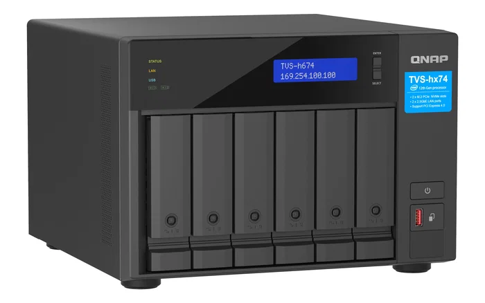 Qnap TVS-H674 NAS Torre Intel Core i5-12400 32GB 6 Bahías Negro