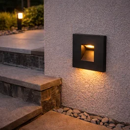 Foco LED Empotrable para Escaleras 3W IP65 3000K Blanco Cálido Negro