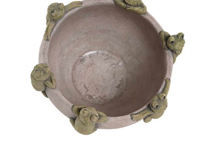 DKD Home Decor Centro de Mesa Cemento Ranas Gris y Verde DKD Home Decor Centro de Mesa Cemento Ranas Gris y Verde