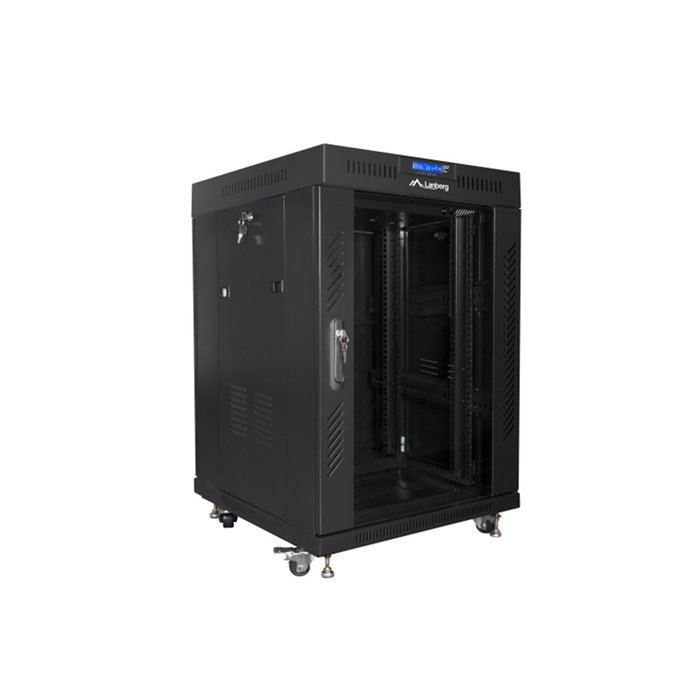 Lanberg FF01-6615-12BL Rack o Bastidor Independiente 19 Pulgadas 15U, Estructura Cerrada, Puertas de Vidrio y Acero, Capacidad 800 kg, Negro Lanberg FF01-6615-12BL Rack o Bastidor Independiente 19 Pulgadas 15U, Estructura Cerrada, Puertas de Vidrio y Acero, Capacidad 800 kg, Negro
