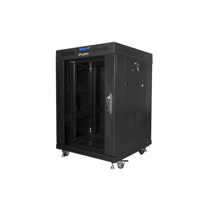 Lanberg FF01-6615-12BL Rack o Bastidor Independiente 19 Pulgadas 15U, Estructura Cerrada, Puertas de Vidrio y Acero, Capacidad 800 kg, Negro Lanberg FF01-6615-12BL Rack o Bastidor Independiente 19 Pulgadas 15U, Estructura Cerrada, Puertas de Vidrio y Acero, Capacidad 800 kg, Negro