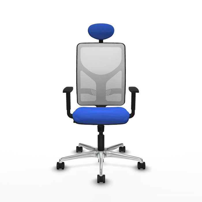 PIQUERAS Y CRESPO Silla de oficina Motilla con mecanismo Sincro, Azul y Blanco