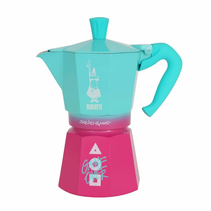 Bialetti Moka Express Squid Game 6 Tazas - Turquesa/Rosa Bialetti Moka Express Squid Game 6 Tazas - Turquesa/Rosa