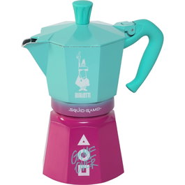 Bialetti Moka Express Squid Game 6 Tazas - Turquesa/Rosa