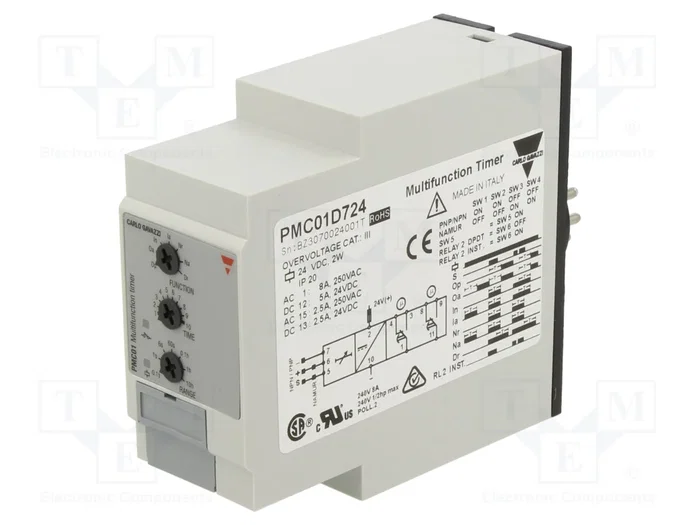 CARLO GAVAZZI Programador de tiempo 24V DC DPDT 0,1s÷100h CARLO GAVAZZI Programador de tiempo 24V DC DPDT 0,1s÷100h