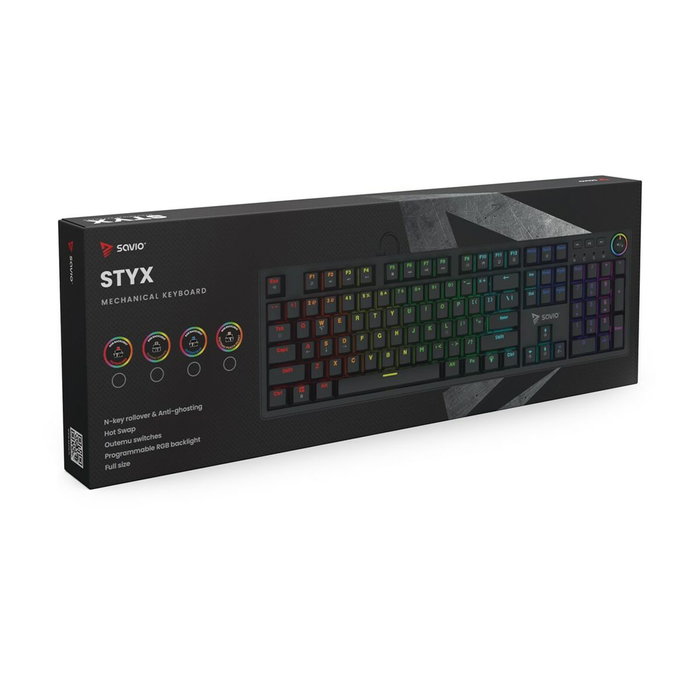 Savio STYX Klawiatura gamingowa Outemu Brown RGB Savio STYX Klawiatura gamingowa Outemu Brown RGB