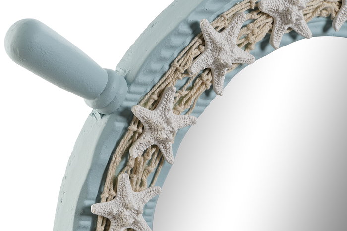 Espejo de pared Home ESPRIT Azul cielo Mediterráneo 42,5 x 3 x 42,5 cm