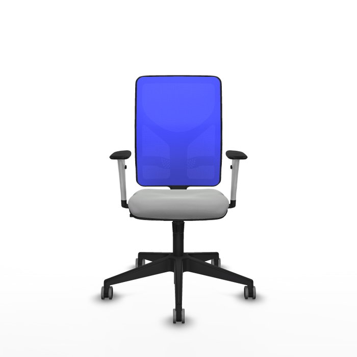 PIQUERAS Y CRESPO Silla de oficina Motilla con mecanismo Sincro, Gris claro y Azul
