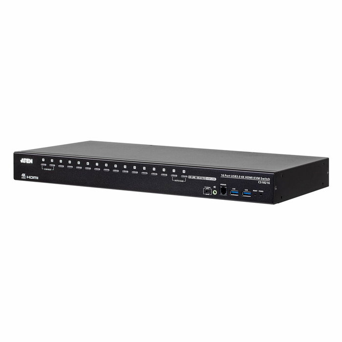 Aten Switch KVM HDMI 4K USB 3.0 de 16 puertos CS18216 Negro