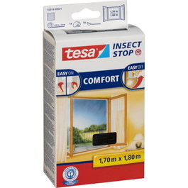 Tesa Malla mosquitera para ventanas 1,7x1,8m negro 55914