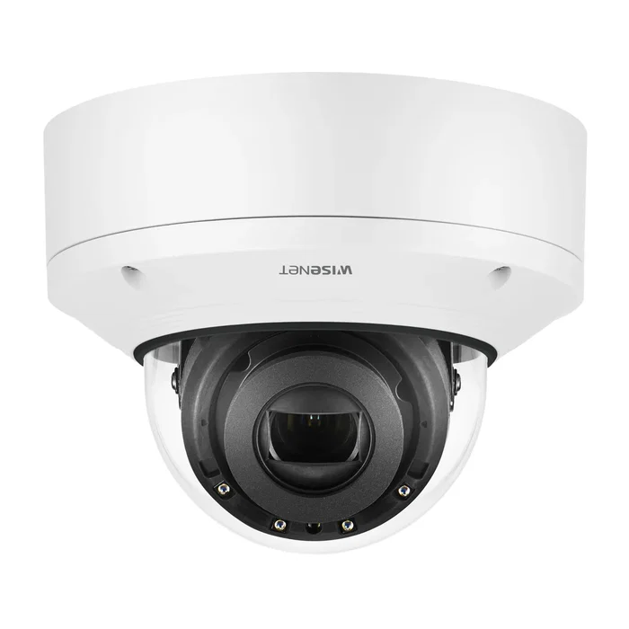 Hanwha Wisenet X-Series XND-6081RV - Cámara de Seguridad IP Domo 2MP Full HD 1080p, Interior/Exterior, Visión Nocturna IR 50m, Montaje en Techo, Blanco