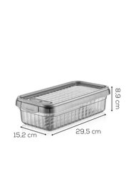 Hermia BNM-8038 Set de 2 Cajas de Almacenaje de Plástico, Antracita, 15.2 x 29.5 x 8.9 cm