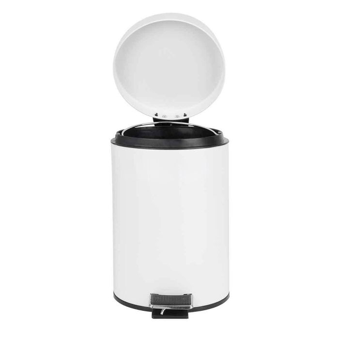 Confortime Cubo Basura Metal con Pedal 3 Litros Blanco (17 x 25.7 x 22 cm) (6 Unidades)