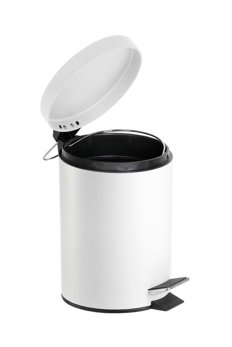 Confortime Cubo Basura Metal con Pedal 3 Litros Blanco (17 x 25.7 x 22 cm) (6 Unidades)