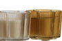 DKD Home Decor Vela de Cristal y Cera Ambar y Beige 10 x 7.8 x 10 cm (6 Unidades)
