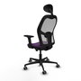 PIQUERAS Y CRESPO Silla de oficina Jorquera con mecanismo Sincro/Traslack, Morado y Gris