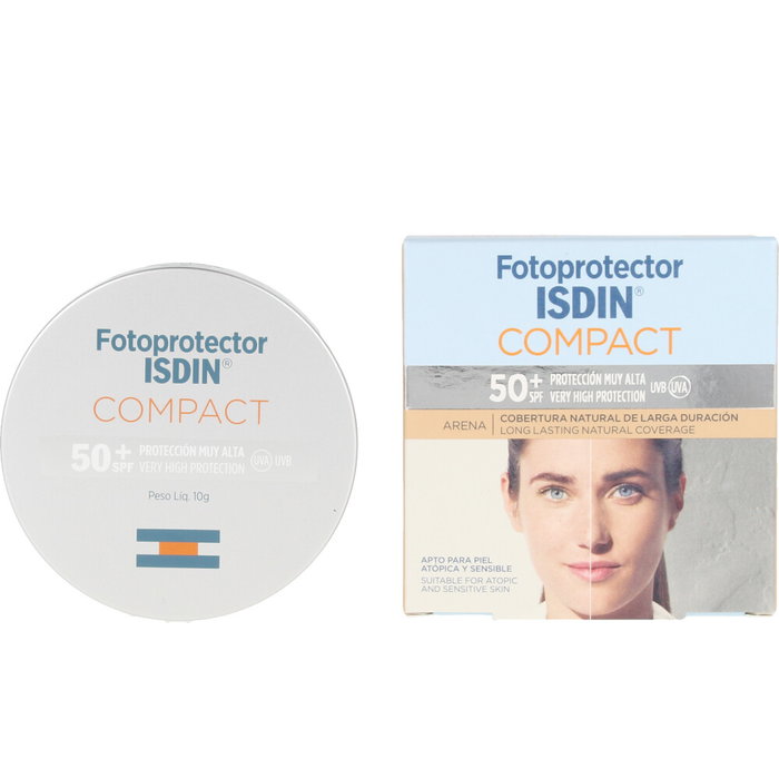 ISDIN Fotoprotector Compact SPF50+ Base de Maquillaje con Cobertura Natural - 10 g para Todo Tipo de Pieles