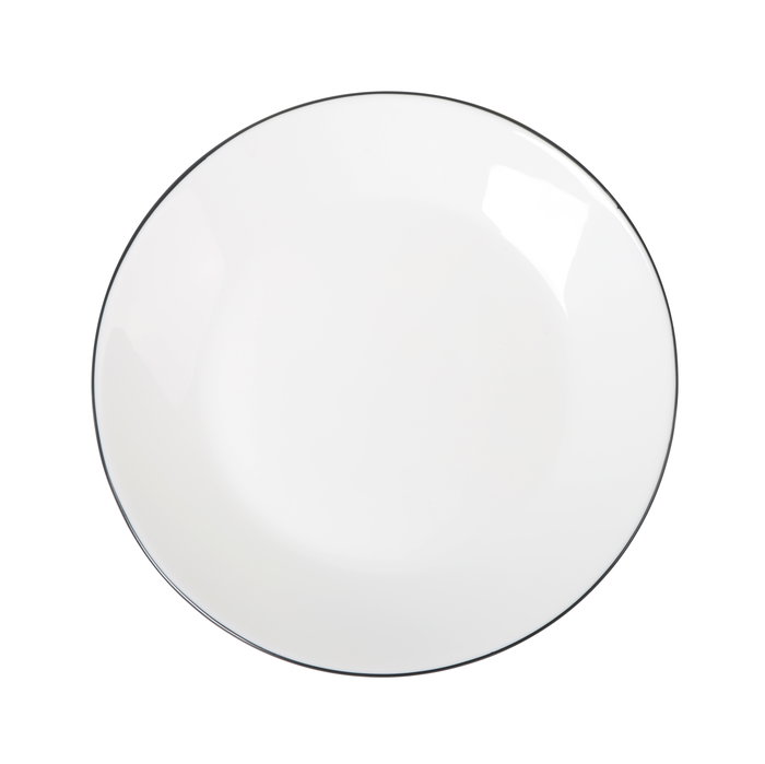 Inde Ischia - Set de 3 Platos de Postre Redonda Ø17.8 cm x 2 cm en Cristal Opalina, Negro (4 Cajas)