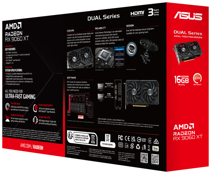 ASUS Dual Radeon RX 9060 XT 16 GB GDDR6