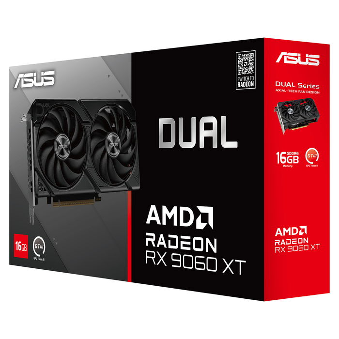 ASUS Tarjeta Gráfica Radeon RX 9060 XT 16GB GDDR6 PCI Express 5.0 Dual RX 9060 XT