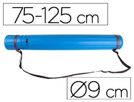 Liderpapel Portaplanos plástico extensible de 75 a 125 cm azul