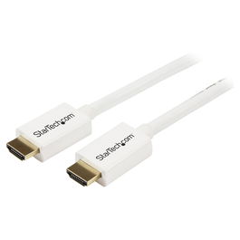 StarTech HD3MM3MW Cable HDMI 3 m Blanco, Ultra HD 4K 30Hz, Alta Velocidad 10.2 Gbps, Ethernet, HDCP 1.4, Versión 1.4b, para Instalación en Pared CL3