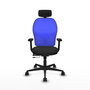 PIQUERAS Y CRESPO Silla de oficina Jorquera con mecanismo Sincro/Traslack, Negro y Azul