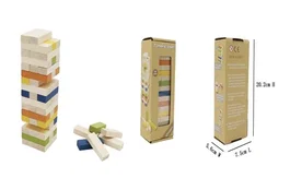 DKD Home Decor Juego de Mesa Set 54 Bloques de Madera Multicolor