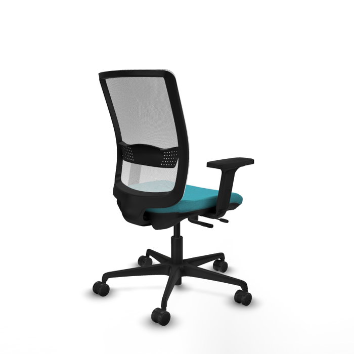 PIQUERAS Y CRESPO Silla de oficina Haches Turquesa y Blanco con mecanismo Sincro/Traslack