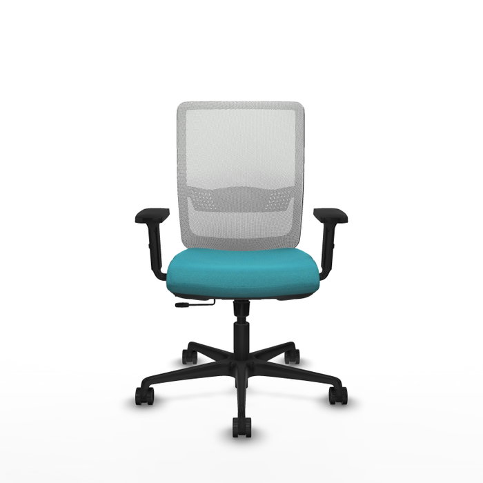 PIQUERAS Y CRESPO Silla de oficina Haches Turquesa y Blanco con mecanismo Sincro/Traslack