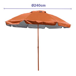 Marbueno Sombrilla Acero 6 Varillas D220 cm Nylon Color Naranja Jardin, Piscina y Playa MARBUENO SUMMER 10474N