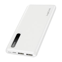 LogiLink Mobile Power Bank, 8.000 mAh, blanco