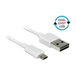 DeLOCK Cable USB 2.0 Tipo A a Micro-USB B 0,5 m Blanco