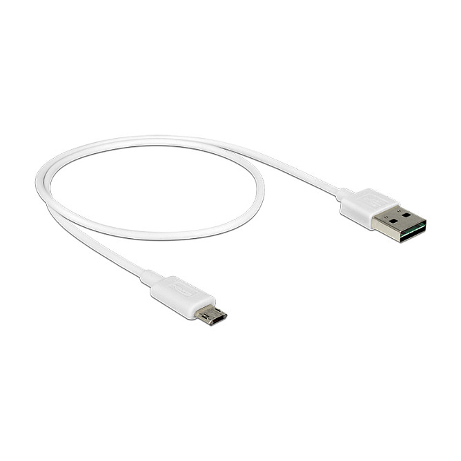 DeLOCK Cable USB 2.0 Tipo A a Micro-USB B 0,5 m Blanco DeLOCK Cable USB 2.0 Tipo A a Micro-USB B 0,5 m Blanco