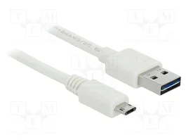 DeLOCK Cable USB 2.0 Tipo A a Micro-B 0,5 m Blanco 84806