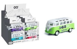 GIROS Set de 12 Furgonetas Camper Pull Back Surtidas Escala 1:43