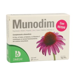 Dimefar Munodim 30 cápsulas Complemento Alimenticio Equinácea Reishi Zinc Vitamina C Defensas