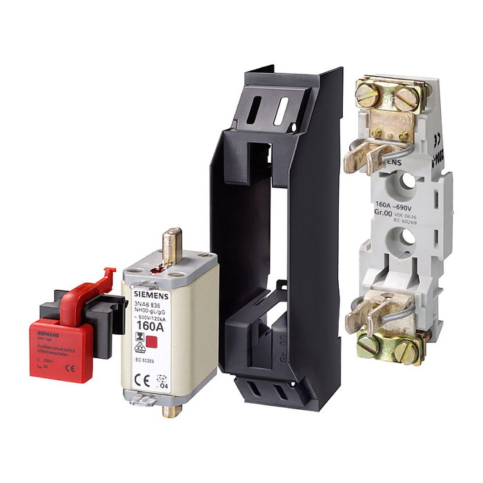 Siemens 3NA68247 Portafusible Tamaño 00, 80 A, 500 V/AC, 250 V/DC (3 unidades)