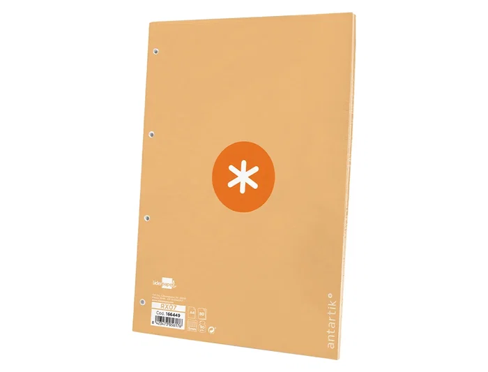 Antartik Recambio A4 80 Hojas 90gr Cuadro 5mm 4 Taladros Color Peach